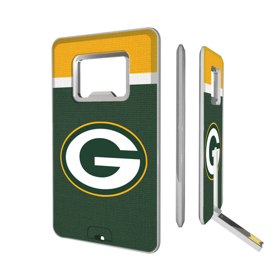 Green Bay Packers Stripe Credit Card USB Drive with Bottle Opener 16GB - 757 Sports Collectibles