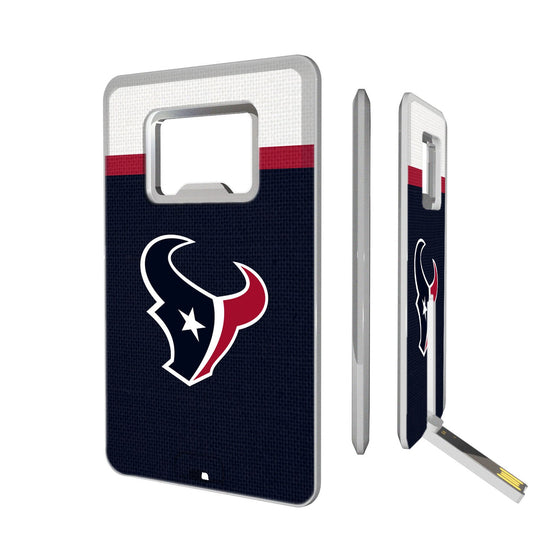 Houston Texans Stripe Credit Card USB Drive with Bottle Opener 16GB - 757 Sports Collectibles