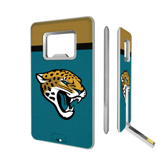 Jacksonville Jaguars Stripe Credit Card USB Drive with Bottle Opener 16GB - 757 Sports Collectibles