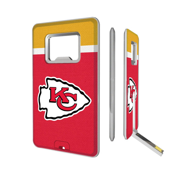 Kansas City Chiefs Stripe Credit Card USB Drive with Bottle Opener 16GB - 757 Sports Collectibles