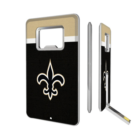 New Orleans Saints Stripe Credit Card USB Drive with Bottle Opener 16GB - 757 Sports Collectibles