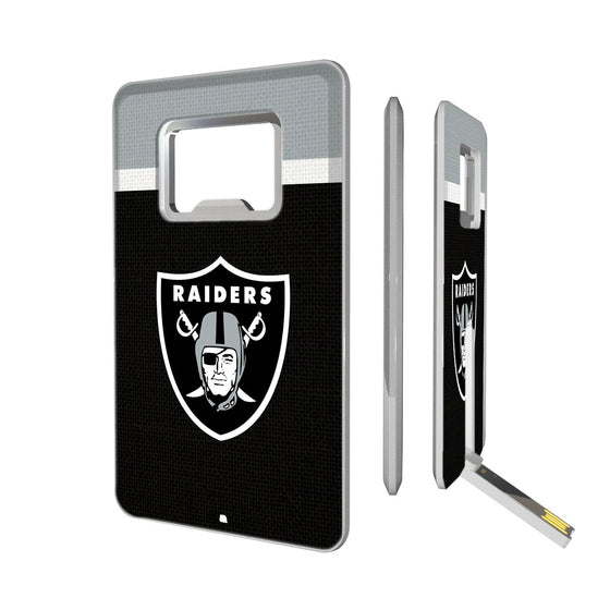 Las Vegas Raiders Stripe Credit Card USB Drive with Bottle Opener 16GB - 757 Sports Collectibles