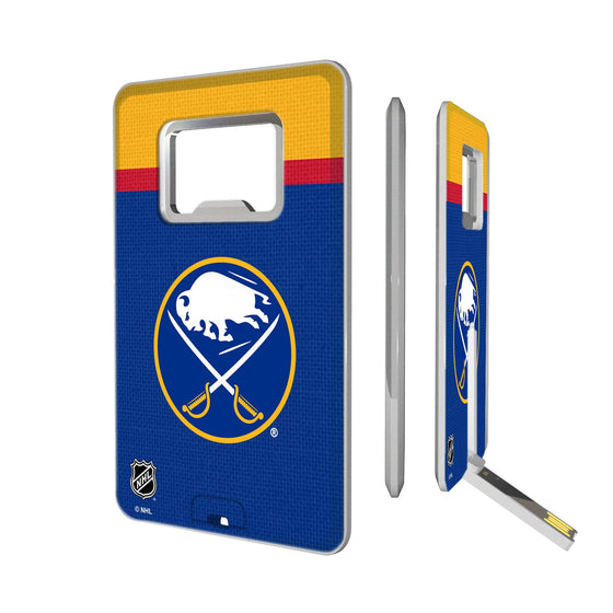 Buffalo Sabres Stripe Credit Card USB Drive with Bottle Opener 32GB-0