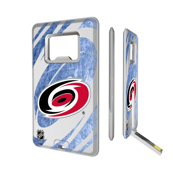 Carolina Hurricanes Ice Tilt Credit Card USB Drive with Bottle Opener 32GB-0