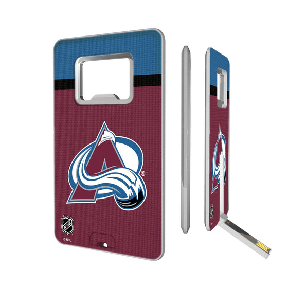 Colorado Avalanche Stripe Credit Card USB Drive with Bottle Opener 32GB-0