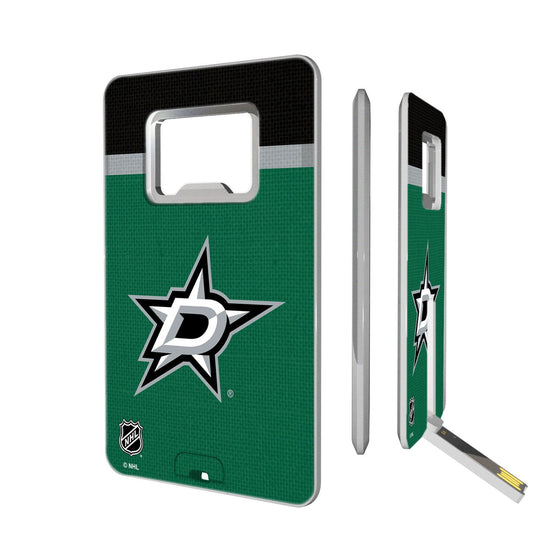 Dallas Stars Stripe Credit Card USB Drive with Bottle Opener 32GB-0