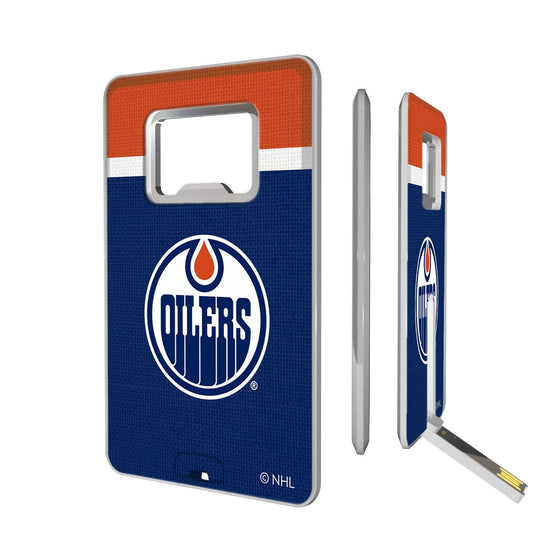 Edmonton Oilers Stripe Credit Card USB Drive with Bottle Opener 32GB-0