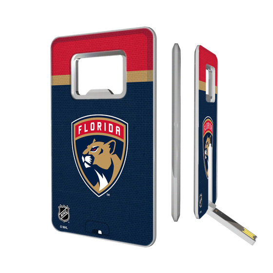 Florida Panthers Stripe Credit Card USB Drive with Bottle Opener 32GB-0