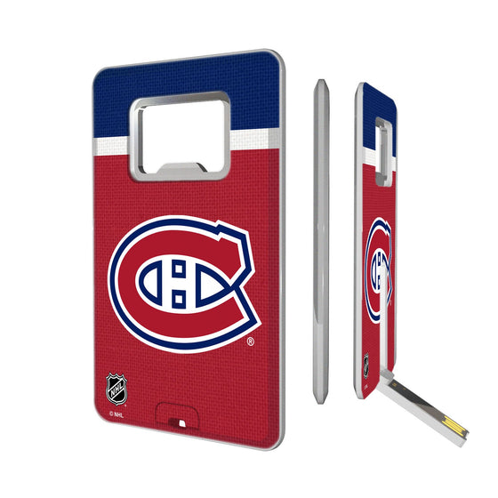Montreal Canadiens Stripe Credit Card USB Drive with Bottle Opener 32GB-0