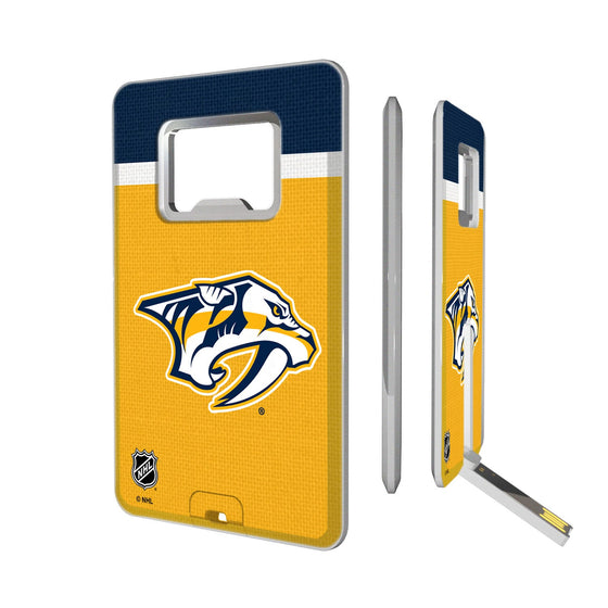 Nashville Predators Stripe Credit Card USB Drive with Bottle Opener 32GB-0