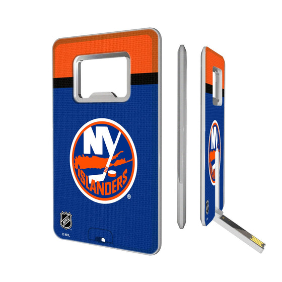 New York Islanders Stripe Credit Card USB Drive with Bottle Opener 32GB-0