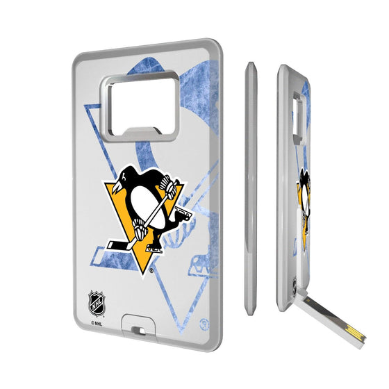 Pittsburgh Penguins Ice Tilt Credit Card USB Drive with Bottle Opener 32GB-0