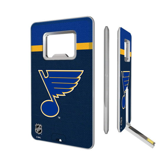 St. Louis Blues Stripe Credit Card USB Drive with Bottle Opener 32GB-0