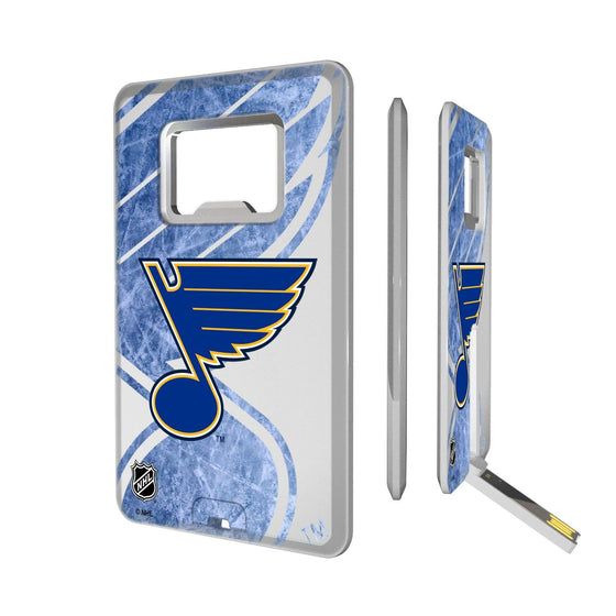 St. Louis Blues Ice Tilt Credit Card USB Drive with Bottle Opener 32GB-0
