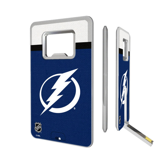 Tampa Bay Lightning Stripe Credit Card USB Drive with Bottle Opener 32GB-0