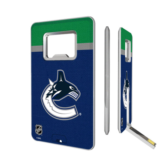 Vancouver Canucks Stripe Credit Card USB Drive with Bottle Opener 32GB-0