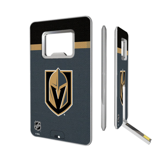 Vegas Golden Knights Stripe Credit Card USB Drive with Bottle Opener 32GB-0