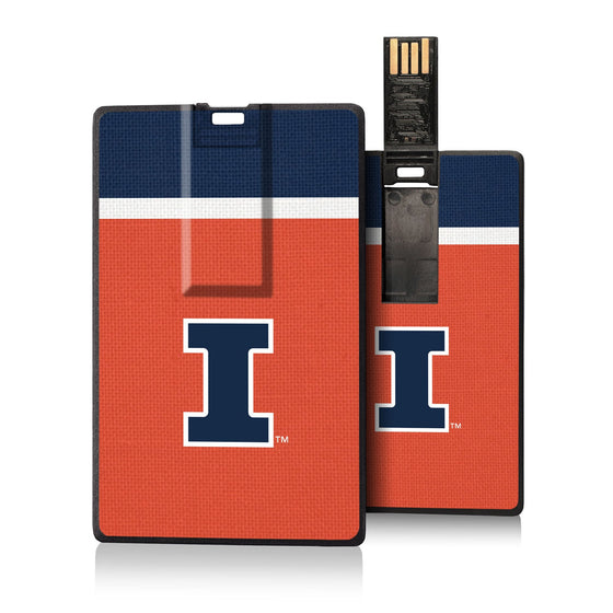 Illinois Fighting Illini Stripe Credit Card USB Drive 16GB-0