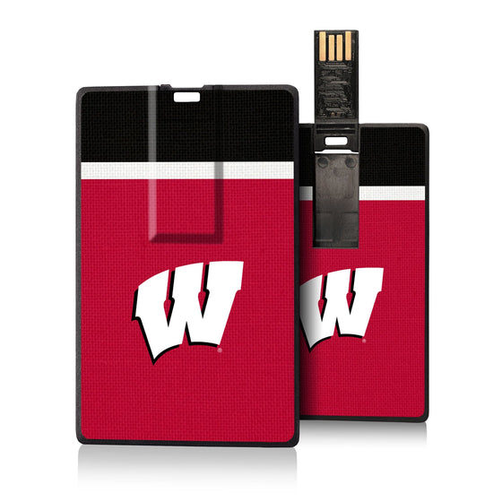 Wisconsin Badgers Stripe Credit Card USB Drive 16GB-0