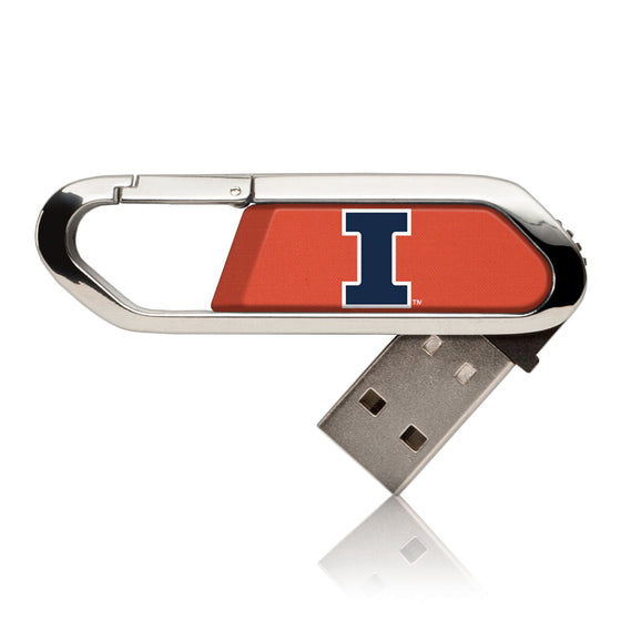 Illinois Fighting Illini Solid USB 16GB Clip Style Flash Drive-0