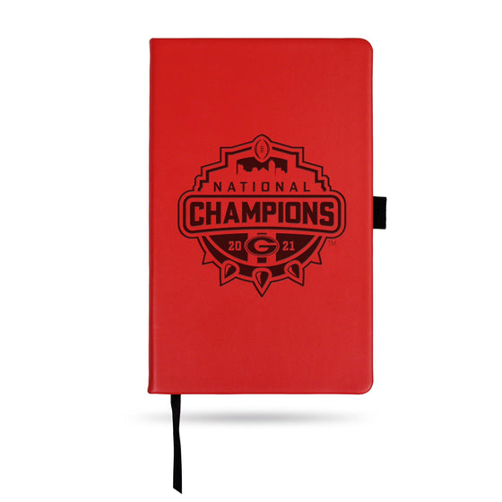 Georgia University 2021-22 CFP National Champions Laser Engraved Small Notepad (Red)