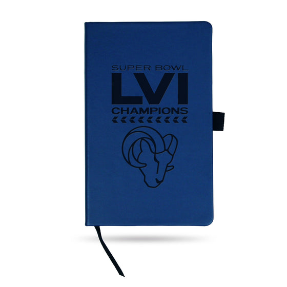 Rams 2022 Super Bowl LVI Champions Laser Engraved Small Notepad - Royal Blue