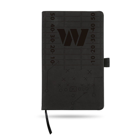 Washington Commanders Laser Engraved Notepad With Elastic Band - Black