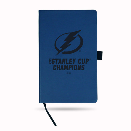 Lightning 2021 NHL Stanley Cup Champions Laser Engraved Small Notepad - Royal Blue