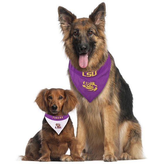 LSU Tigers Reversible Bandana Pets First - 757 Sports Collectibles