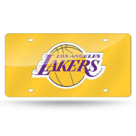 LOS ANGELES LAKERS YELLOW BACKGROUND LASER TAG (Rico) - 757 Sports Collectibles