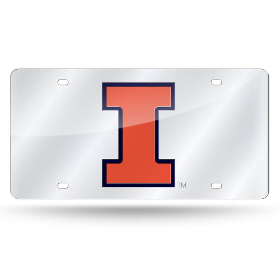 ILLINOIS Fighting Illini LASER TAG (SILVER) (Rico) - 757 Sports Collectibles