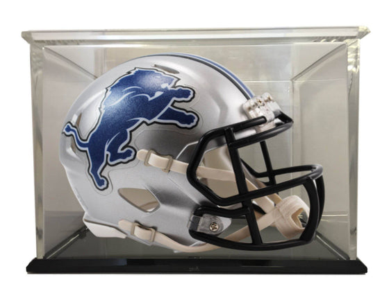 Detroit Lions Speed Mini Football Helmet with 98% UV Protective Acrylic Display Case - 757 Sports Collectibles