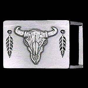 Buffalo Skull Small Belt Buckle (SSKG) - 757 Sports Collectibles