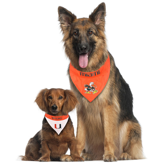 Miami Hurricanes Reversible Bandana Pets First - 757 Sports Collectibles