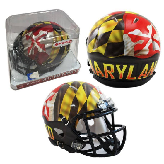 NCAA Maryland Terrapins Terps Maryland Pride Replica Speed Mini Helmet - 757 Sports Collectibles