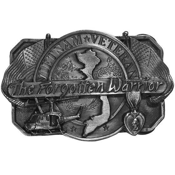 Vietnam Veteran Antiqued Belt Buckle (SSKG) - 757 Sports Collectibles