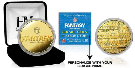 NFL Fantasy Football Personalized Gold Game Coin - 757 Sports Collectibles