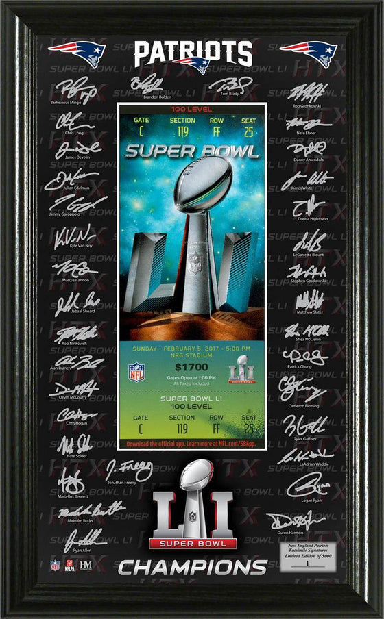 New England Patriots Super Bowl 51 Champions Signature Ticket - 757 Sports Collectibles