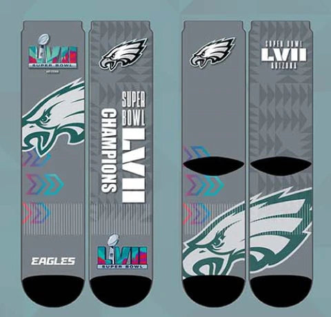 Philadelphia Eagles Super Bowl LVII Socks Size Large