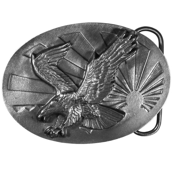 Eagle & Sun Antiqued Belt Buckle (SSKG) - 757 Sports Collectibles