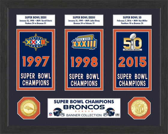 Denver Broncos Super Bowl Banner Collection Photo Mint