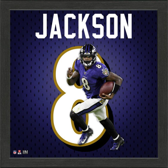 Baltimore Ravens Lamar Jackson Jersey Number Frame (HM)