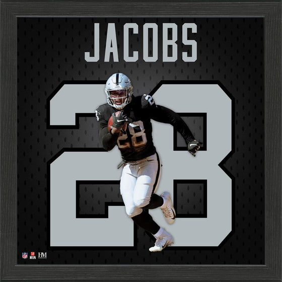 Oakland Raiders Josh Jacobs Jersey Number Frame