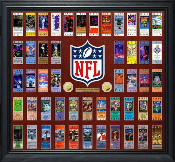 Super Bowl Ticket Collection Gold Coin Photo Mint - 757 Sports Collectibles