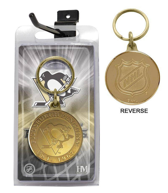 Pittsburgh Penguins Bronze Coin Keychain (HM) - 757 Sports Collectibles