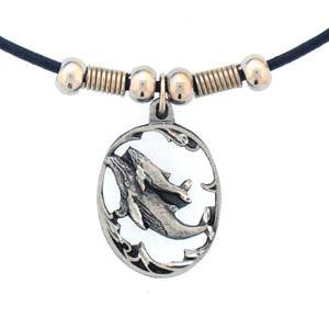 Earth Spirit Necklace - Whale & Baby (SSKG) - 757 Sports Collectibles