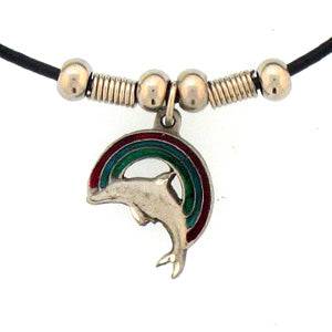 Earth Spirit Necklace - Rainbow & Dolphin (SSKG) - 757 Sports Collectibles