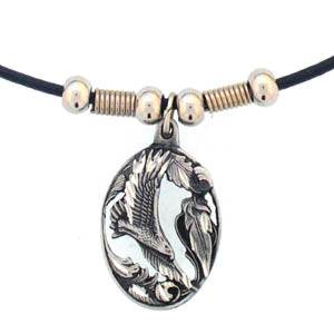 Earth Spirit Necklace - Flying Eagle in Oval (SSKG) - 757 Sports Collectibles