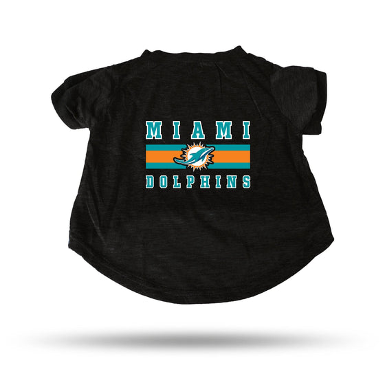 Miami DOLPHINS BLACK PET T-SHIRT - LARGE (Rico) - 757 Sports Collectibles