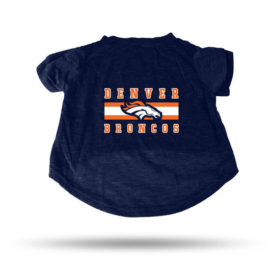 Denver BRONCOS NAVY PET T-SHIRT - LARGE (Rico) - 757 Sports Collectibles